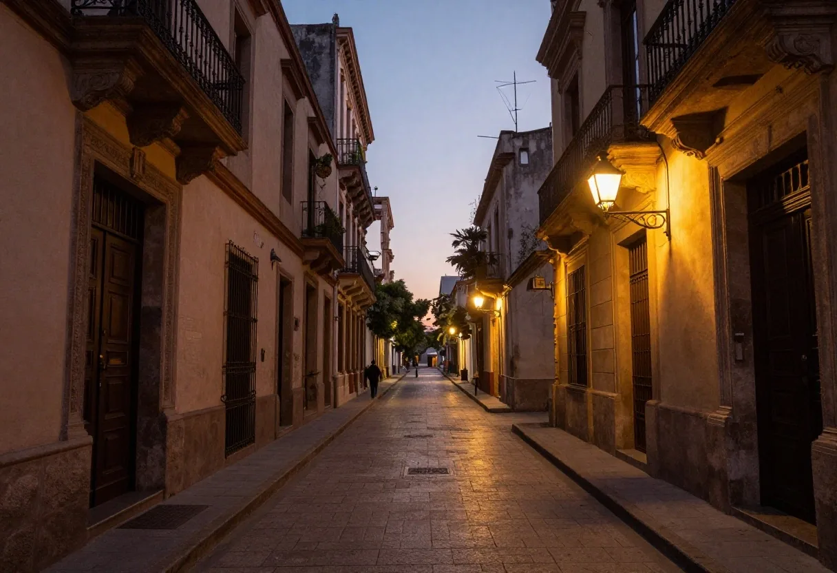 Calle de Buenos Aires al atardecer