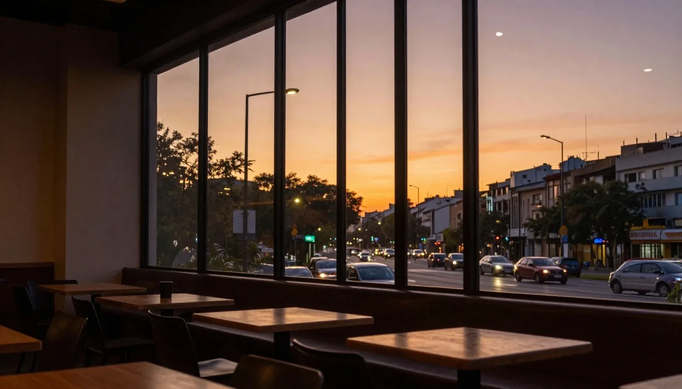 Atardecer en Buenos Aires visto desde una sala de espera