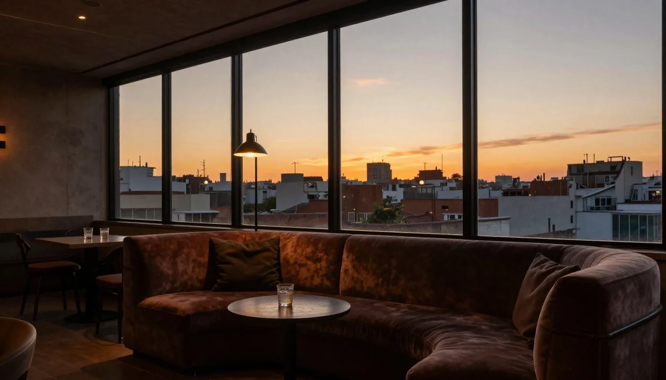 Atardecer en Buenos Aires visto desde un salón interior